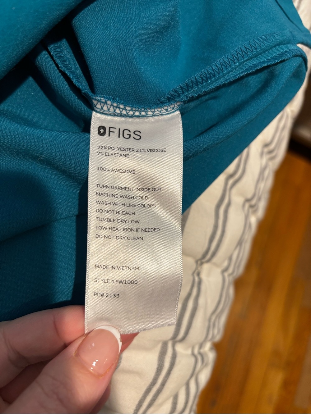 Figs Teal Medical Scrub Top - Picture 4 of 6